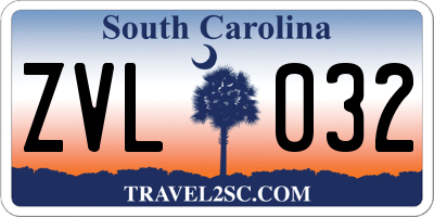 SC license plate ZVL032