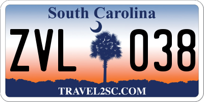 SC license plate ZVL038