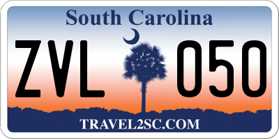 SC license plate ZVL050
