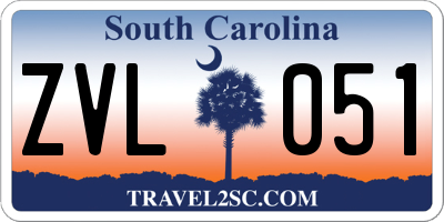 SC license plate ZVL051