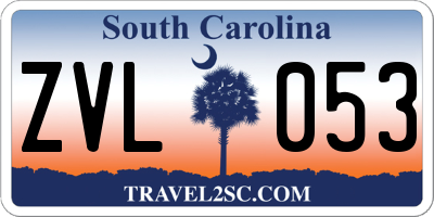 SC license plate ZVL053