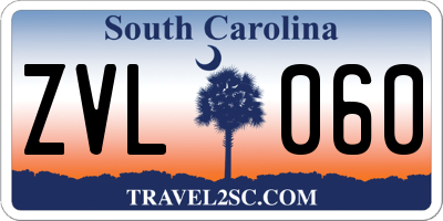 SC license plate ZVL060
