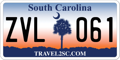 SC license plate ZVL061
