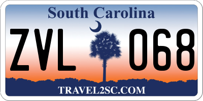 SC license plate ZVL068