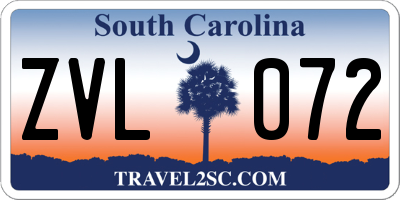 SC license plate ZVL072