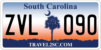 SC license plate ZVL090