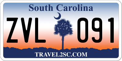 SC license plate ZVL091