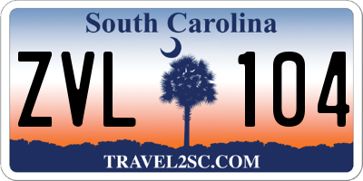 SC license plate ZVL104