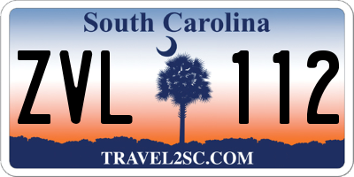 SC license plate ZVL112