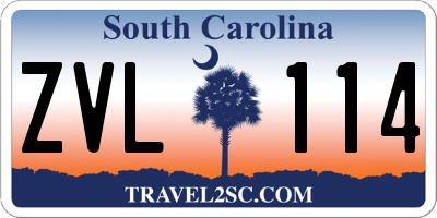 SC license plate ZVL114
