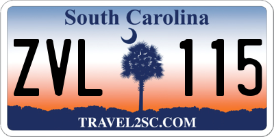 SC license plate ZVL115