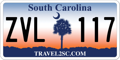 SC license plate ZVL117