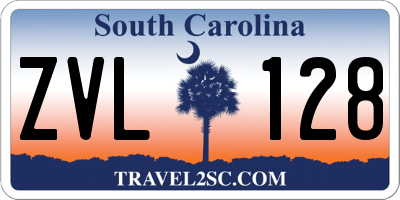 SC license plate ZVL128