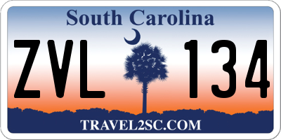 SC license plate ZVL134
