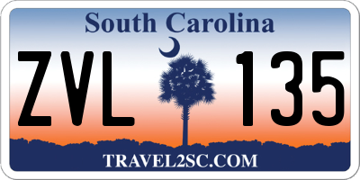 SC license plate ZVL135