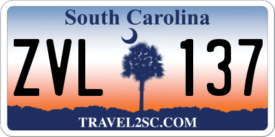 SC license plate ZVL137