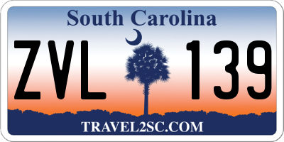 SC license plate ZVL139