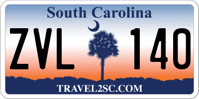 SC license plate ZVL140