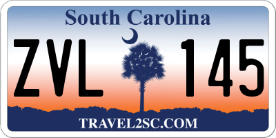 SC license plate ZVL145