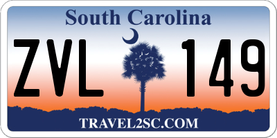SC license plate ZVL149
