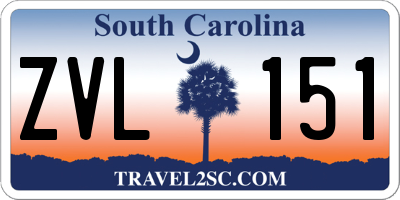 SC license plate ZVL151