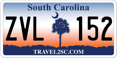 SC license plate ZVL152