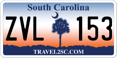SC license plate ZVL153