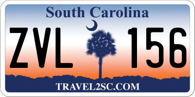 SC license plate ZVL156