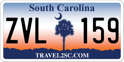 SC license plate ZVL159