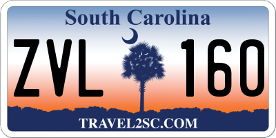 SC license plate ZVL160