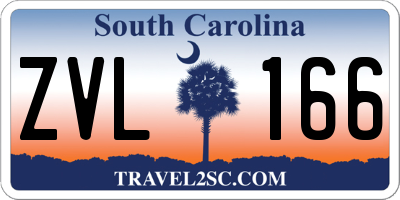 SC license plate ZVL166