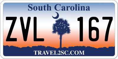 SC license plate ZVL167