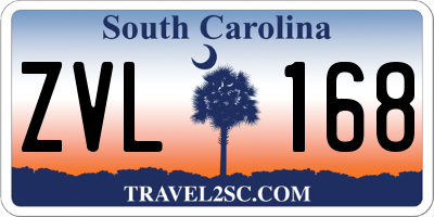 SC license plate ZVL168