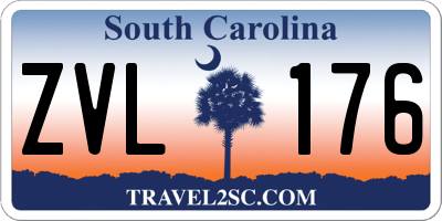 SC license plate ZVL176