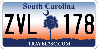 SC license plate ZVL178