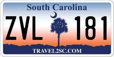 SC license plate ZVL181