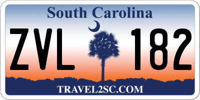 SC license plate ZVL182