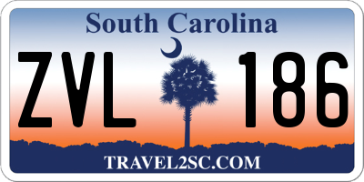 SC license plate ZVL186