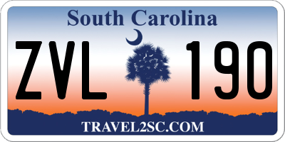SC license plate ZVL190