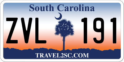 SC license plate ZVL191