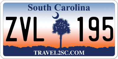 SC license plate ZVL195