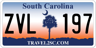 SC license plate ZVL197
