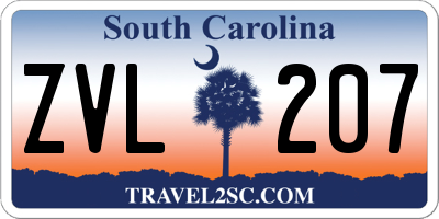 SC license plate ZVL207
