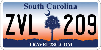 SC license plate ZVL209