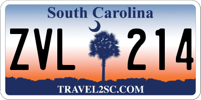 SC license plate ZVL214