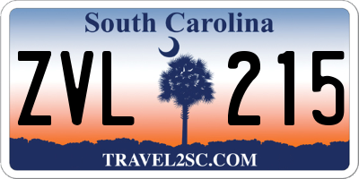 SC license plate ZVL215