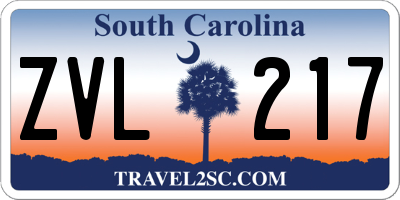 SC license plate ZVL217
