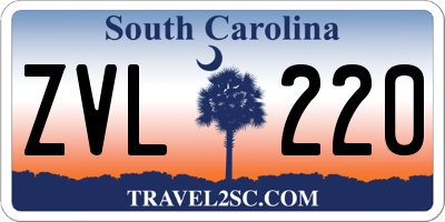 SC license plate ZVL220
