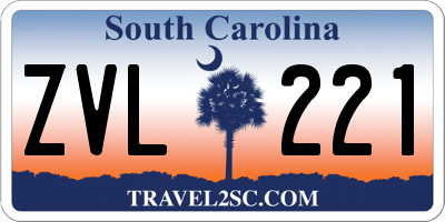 SC license plate ZVL221
