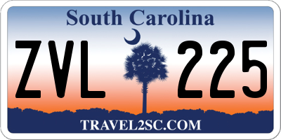 SC license plate ZVL225